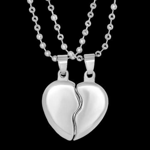 Couple Silver Plated Pendants Set